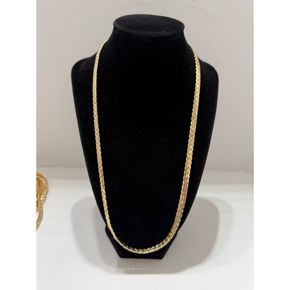 miami cuban chain necklace 18k gold layered 24 inch 5.75mm lobster clasp